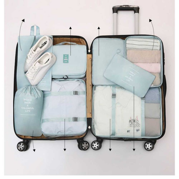 SECRET POUCH Travel Cubes 7in1 - Bag Organizer - Tas Koper POLOS