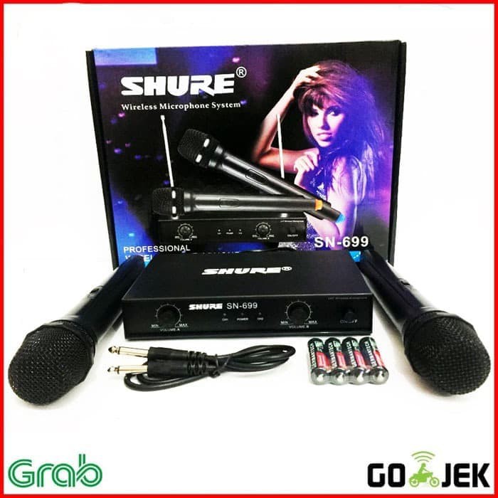 SHURE mic wireless SN/SH 699 new model suara jernih -original