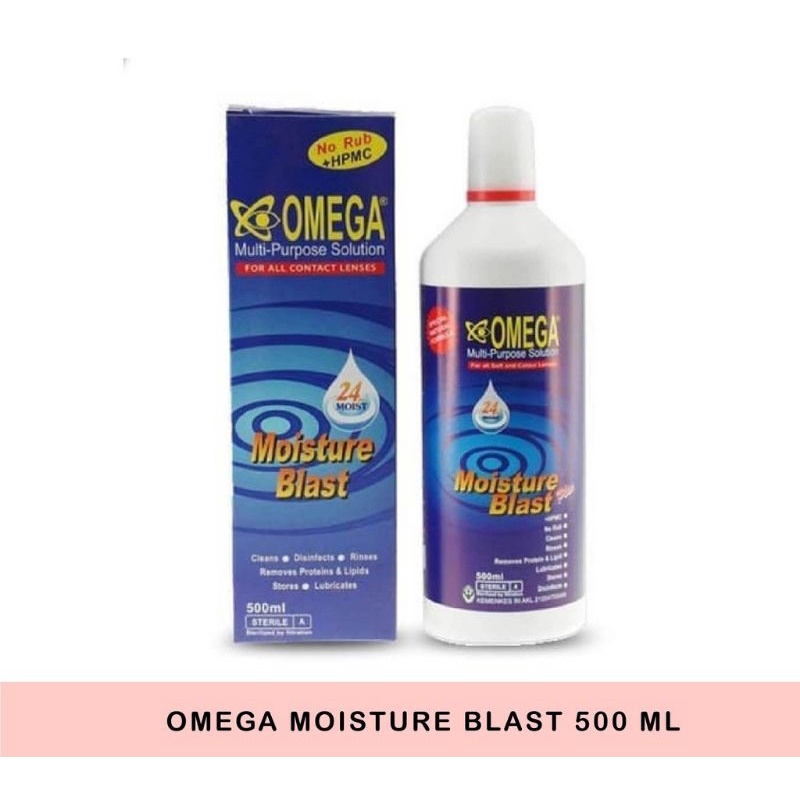 Cairan Softlens Omega Moisture Blast 500ml / Air Pembersih Soflens OMEGA Moisture Blast