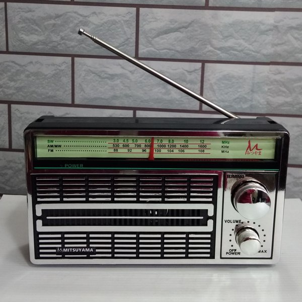 Radio Jadul Portable Mitsuyama AC / DC 4046 Am-Fm Colok Listrik Dan Batrai