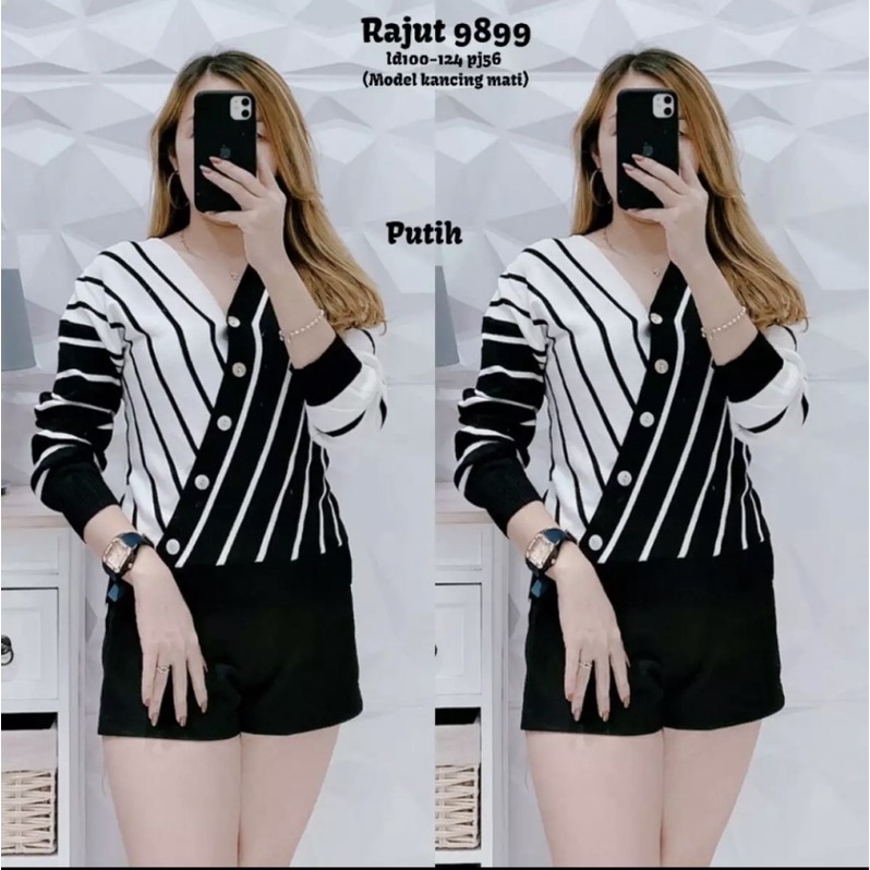 Atasan Blouse Rajut Wanita Lengan Panjang 9899