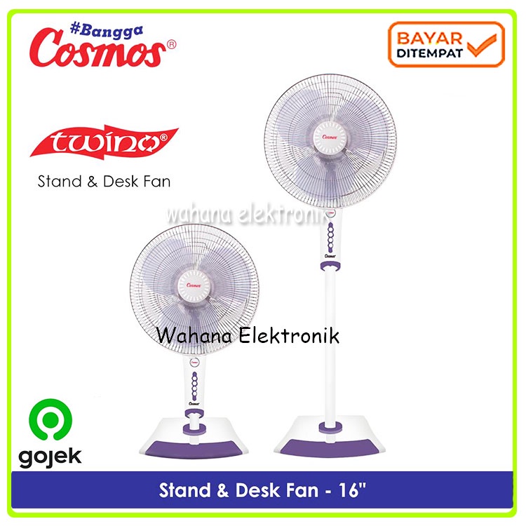 Cosmos 16 SN Stand Fan / Kipas Angin Berdiri Twino 2in1 16 inch Bisa Gojek