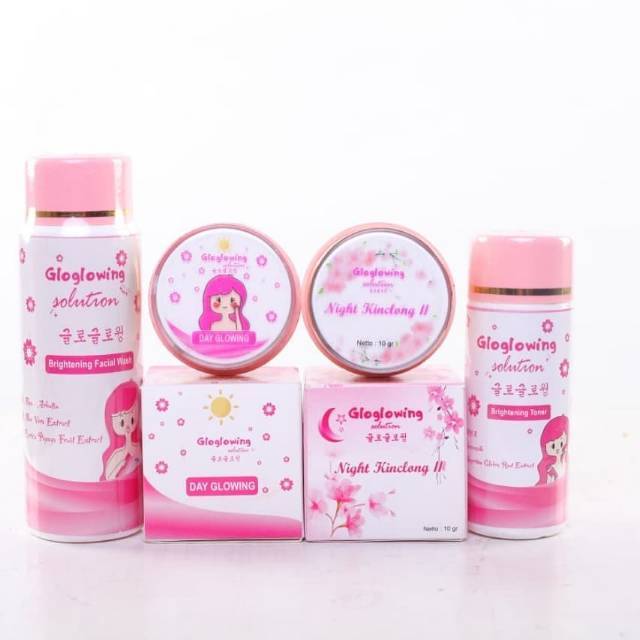 PAKET GLOGLOWING SOLUTION (BPOM) ORIGINAL / CREAM GLOW GLOWING / GLOGLOWING SKINCARE