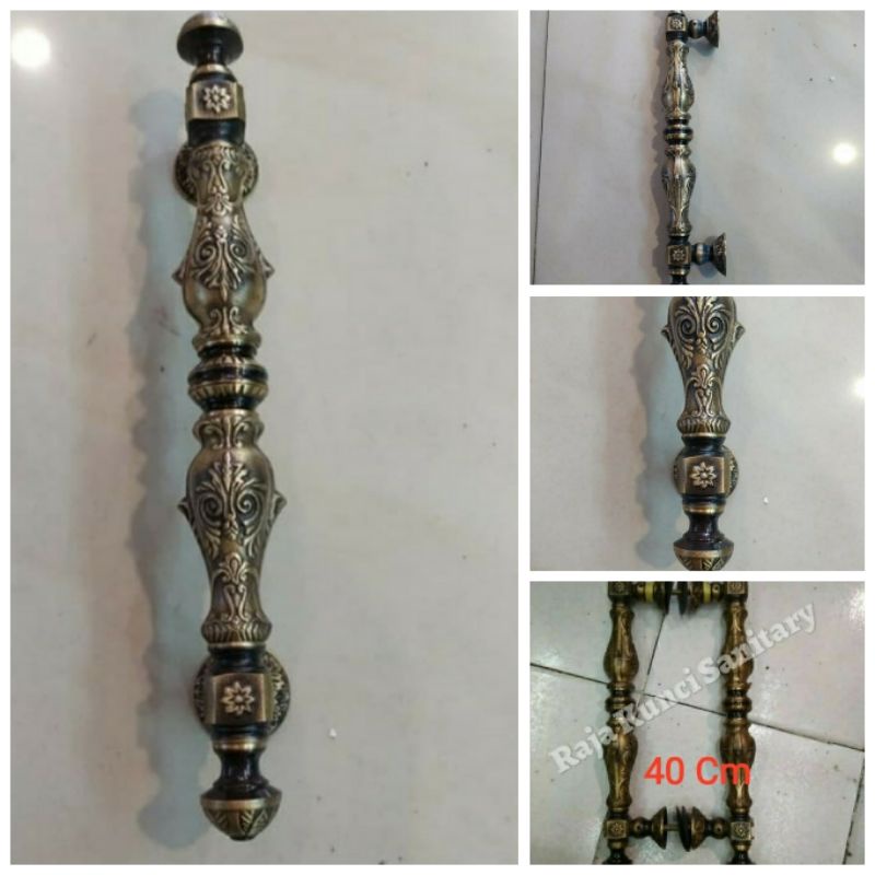 Pull Handle Antique Brasss/Pull Handle Klasik Ukir 40cm/Tarikan Pintu/Gagang Pintu