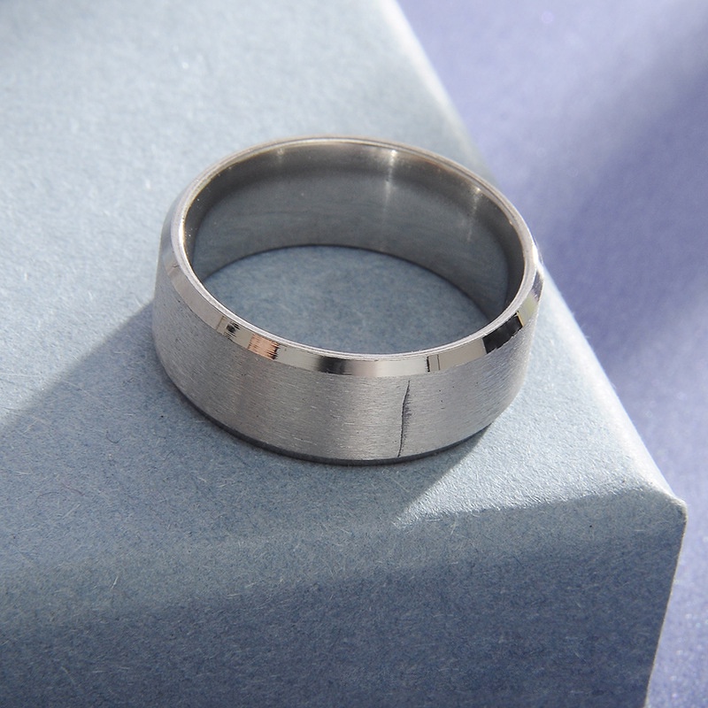 Cincin Matte Stainless Steel Punk Sederhana Untuk Hadiah Perhiasan Fashion Pria