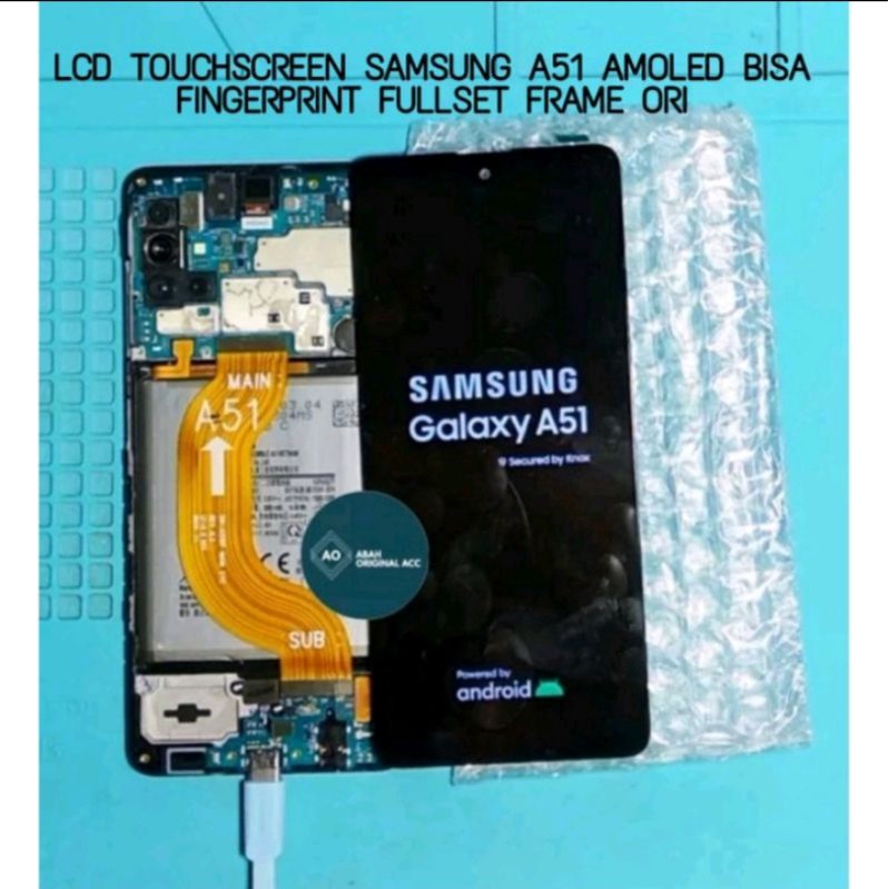 LCD SAMSUNG A51 FULLSET FRAME TOUCHSCREEN BISA FINGERPRINT ORI AMOLED