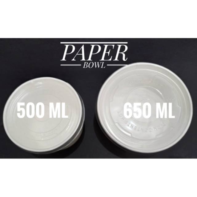 Paper Bowl 500 ml 650 ml Isi 25/Pack