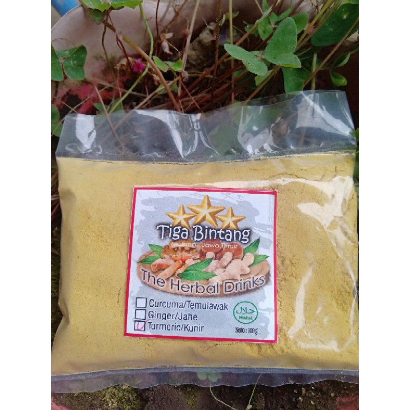 

Kunyit organik tinggal seduh TIGA BINTANG 100gr HALAL