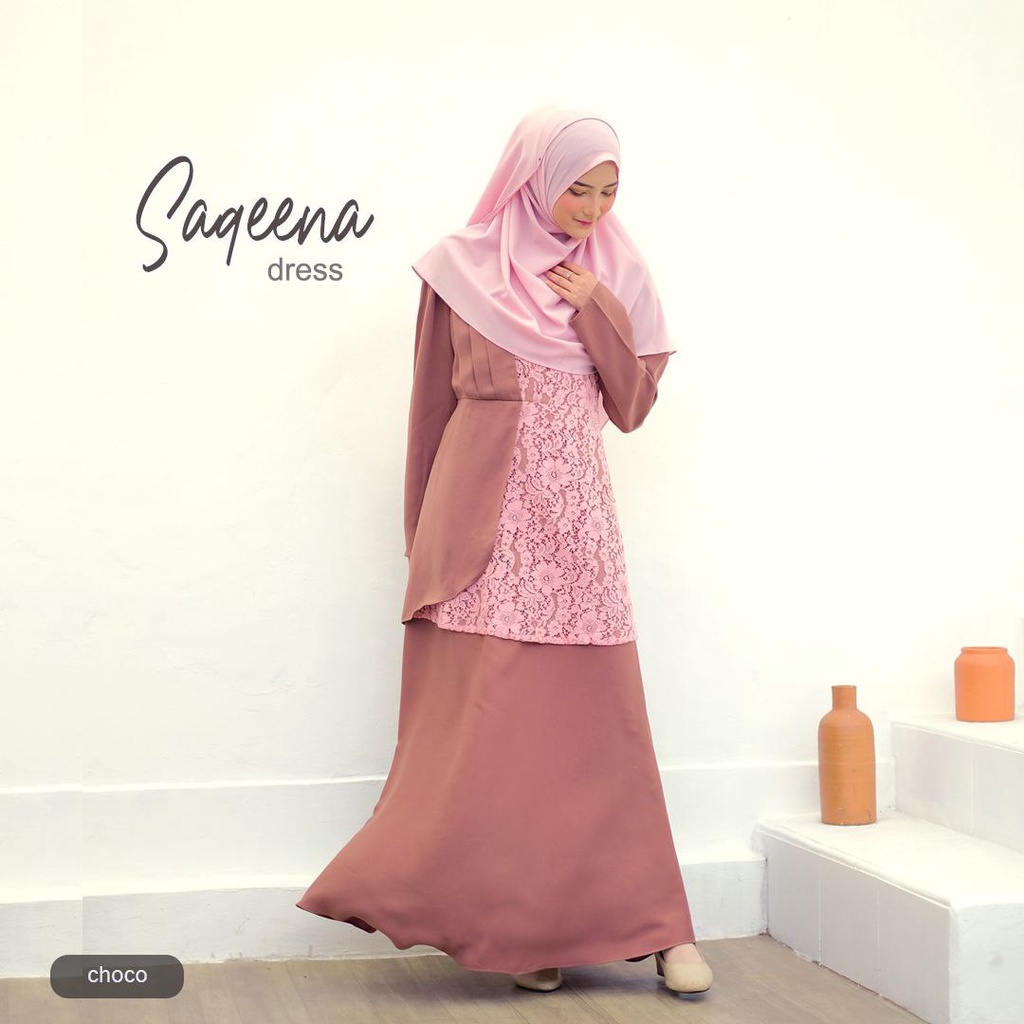 Saqeena Gamis Brukat Pesta Kekinian Gaun Wisuda Bridesmaid Premium Terbaru By Riskirich