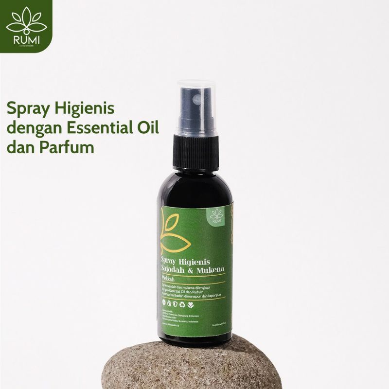 spray higienis sajadah mukena RUMI Lima Waktu 50ml travel size cairan anti bakteri parfum essentials oil