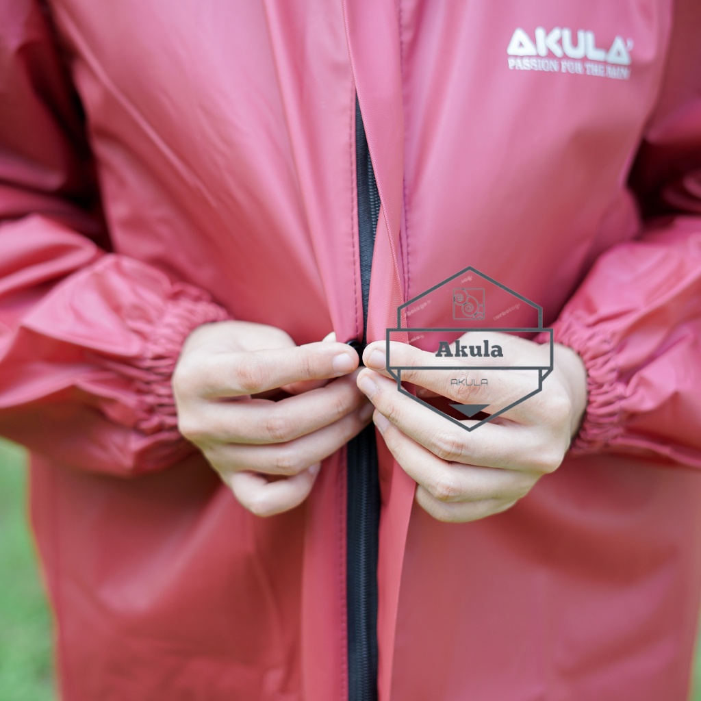 Jas Hujan AKULA Pria Wanita Dewasa Setelan Jaket Celana Tebal Berkualitas Anti Rembes