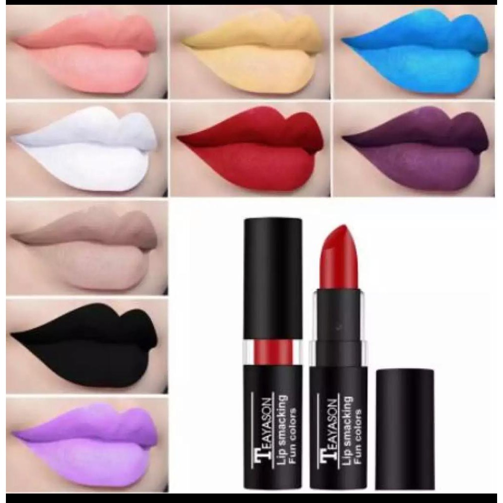 rcsbeauty ✅ - BACA DESKRIPSI  ~ TEAYASON lipstik warna putih hitam biru lipmatte teayason