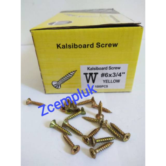 Sekrup Kalsiboard 6x3/4" 1000 Pcs Skrup Kalsiboard GRC