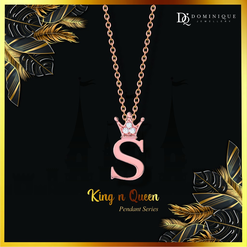 

Dominique Jewellery-Diamond Pendant Kalung Alpha Beta S King & Queen