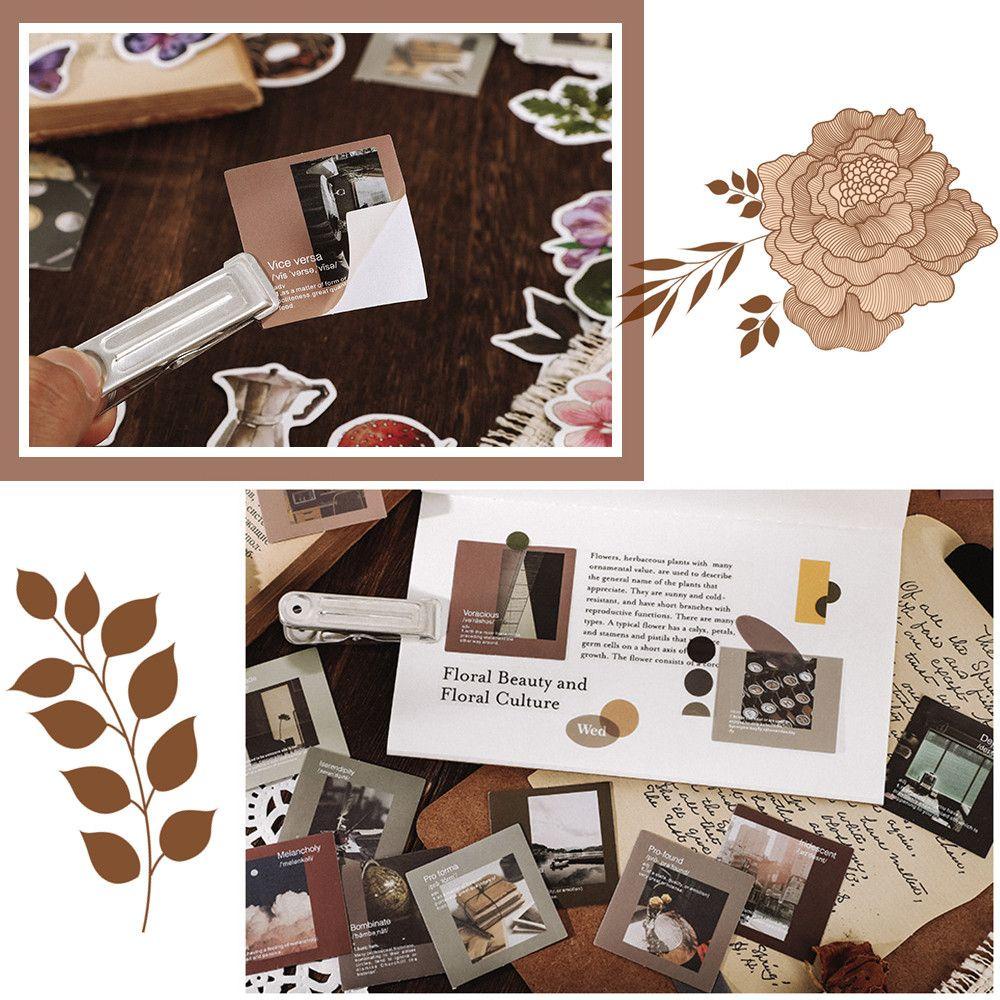Preva 46Pcs/Lot Stiker Vintage Kreatif Journal Diary Label Perekat Diri