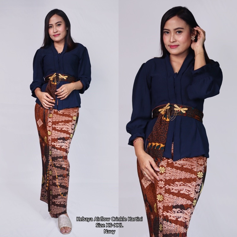 Kebaya Airflow Crinkle Kartini//Kualitas Premium//Pakaian Adat Bali//Baju Saja