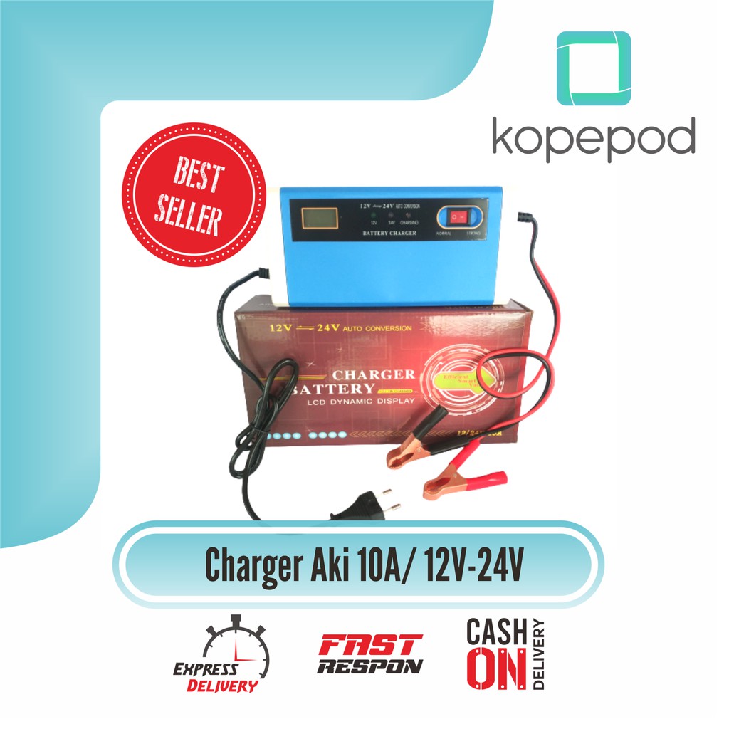 Voltuner Cas Aki Charger Aki 12 v dan 24 v 10 ampere PURE dan Original Brand