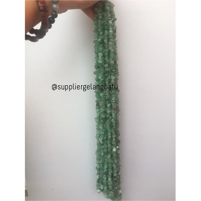 kerikil Batu mix giok hijau muda 1cm bahan gelang kalung green pecah bahan aksesoris kerajinan baju