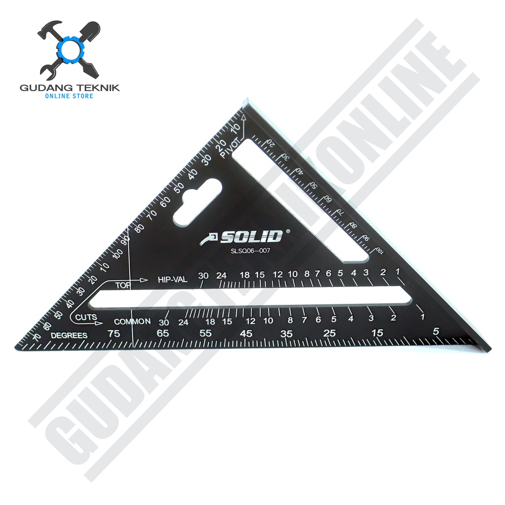 Penggaris Siku Sudut 7&quot; SOLID SLSQ06-007 / Siku Sudut Derajat Penggaris 7 Inch - Angle Square SOLID