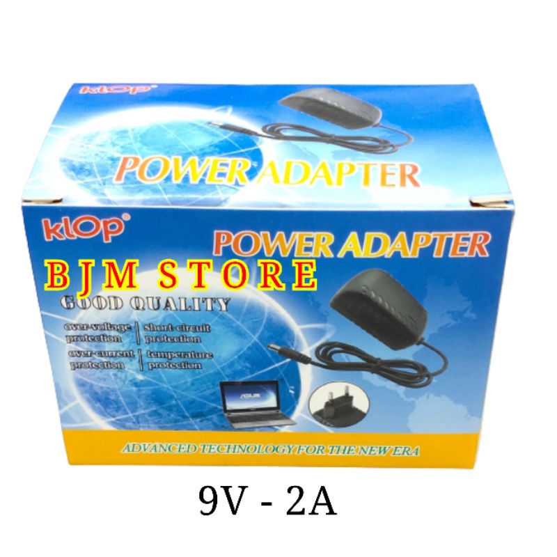 Adaptor 9V- 2A / power adapter 9 Volt 2 Ampere double Jack DC