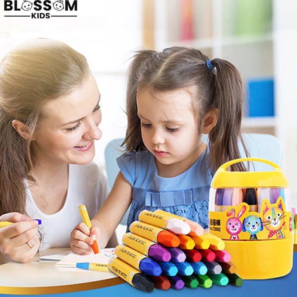 

STOK BANYAK 7723 Crayon Anak Set 24Pcs Krayon Oil Pastel Mewarnai Anak - Blossom Kids ボ