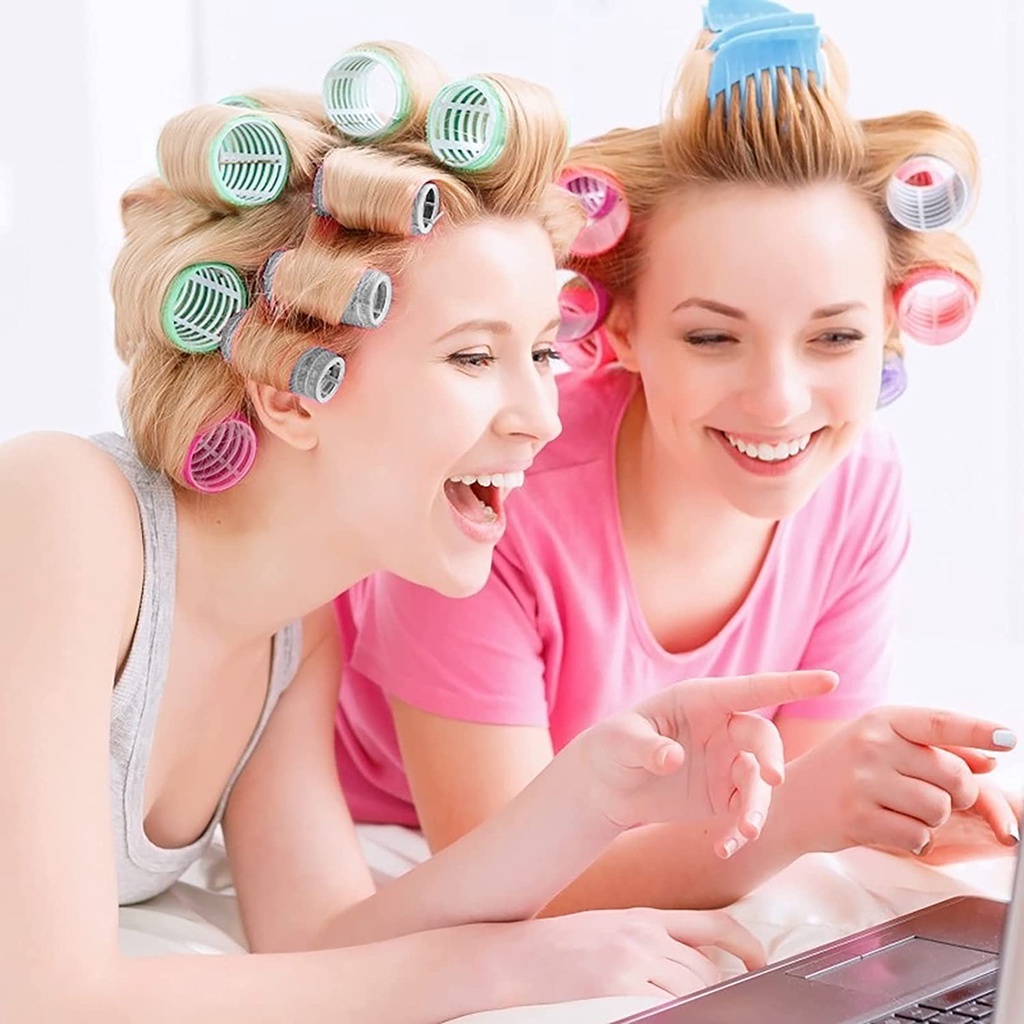 Alat Pengeriting Rambut Poni Wanita Model Rol Tanpa Panas Warna Solid Dapat Digunakan Kembali