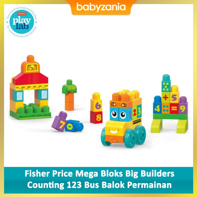 Fisher Price Mega Bloks Big Builders Counting 123 Bus Balok Permainan