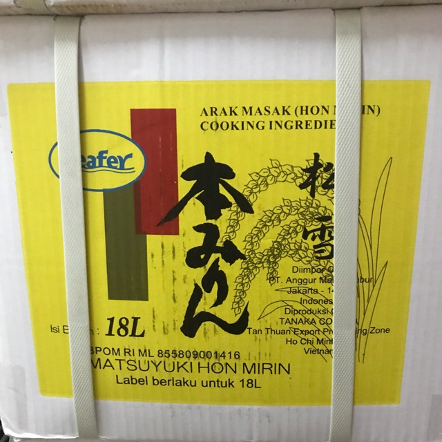 

Matsuyuki hon mirin 18 liter -arak masak 18 liter
