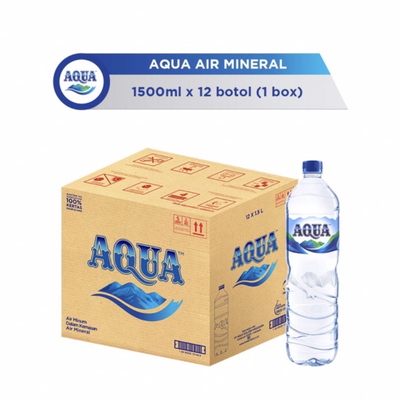 

BIG SALE" AQUA Air Mineral 1500ml x 12 Botol (1 box)