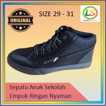 Sepatu Anak Sekolah Laki Laki-laki Pria Cowok Murah Keren Kekinian Hitam Terbaru Ando
