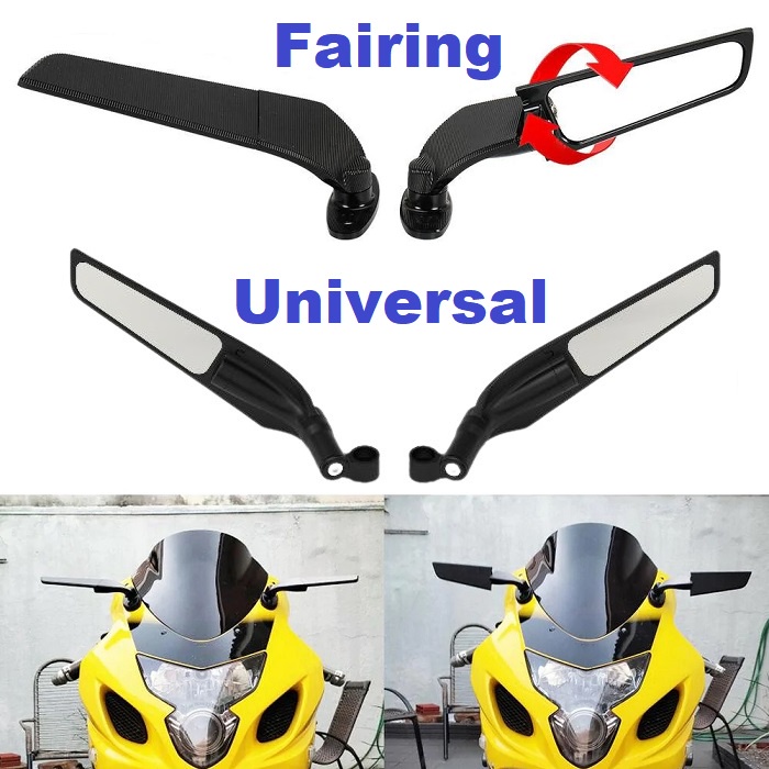 Spion Fairing Model Winglet Fering Universal Stealth Motor Bebek Moge Honda Yamaha Suzuki Besar Standar Aluminium CNC