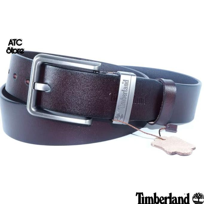 IKAT PINGGANG PRIA / SABUK KULIT IMPORT / GESPER TIMBERLAND PREMIUM - Hitam