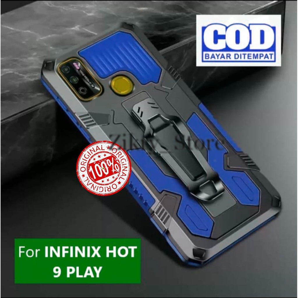 Infinix Hot 9 / 9Play Hard Case Robot Belt Clip Leather Transformer Soft Hp