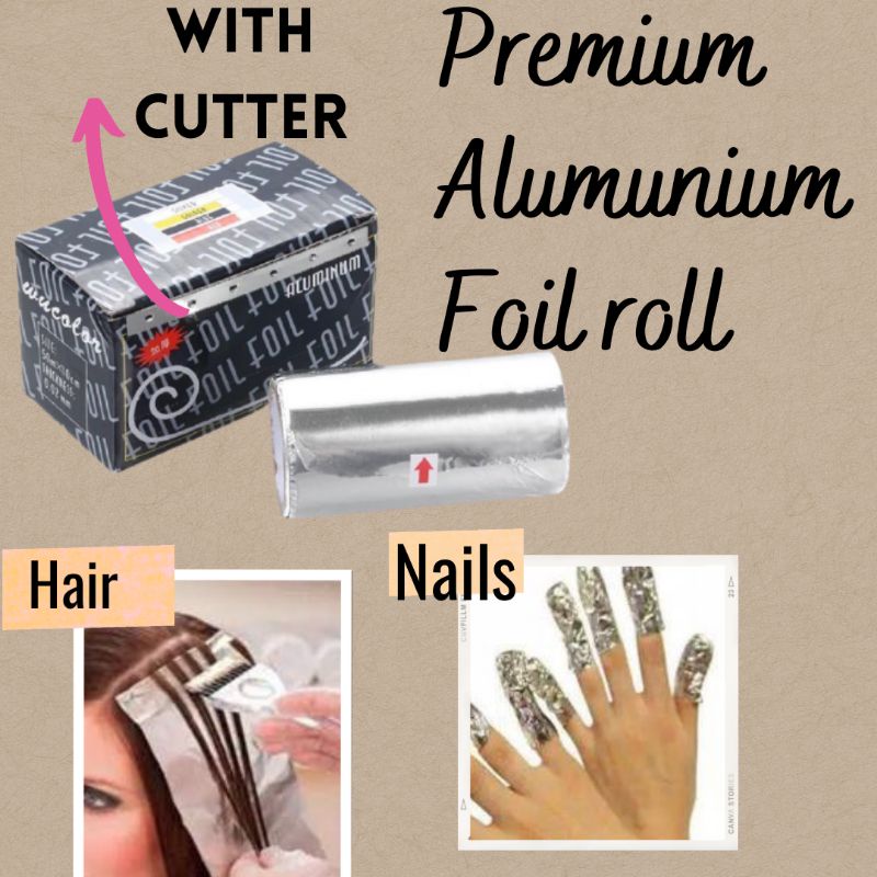 alumunium foil cat rambut high light nail remover alumunium foil