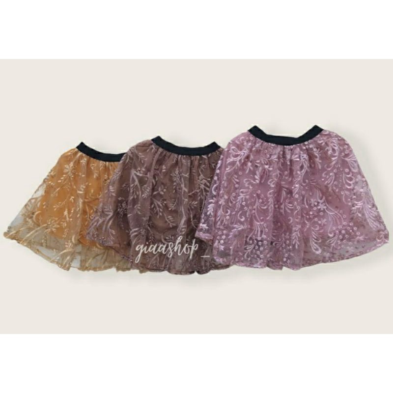 (FREE SCRUNCHIE TILLE) ROK ANAK TILLE GLITTER PREMIUM/ROK ANAK 2-5 TAHUN/ROK TILE