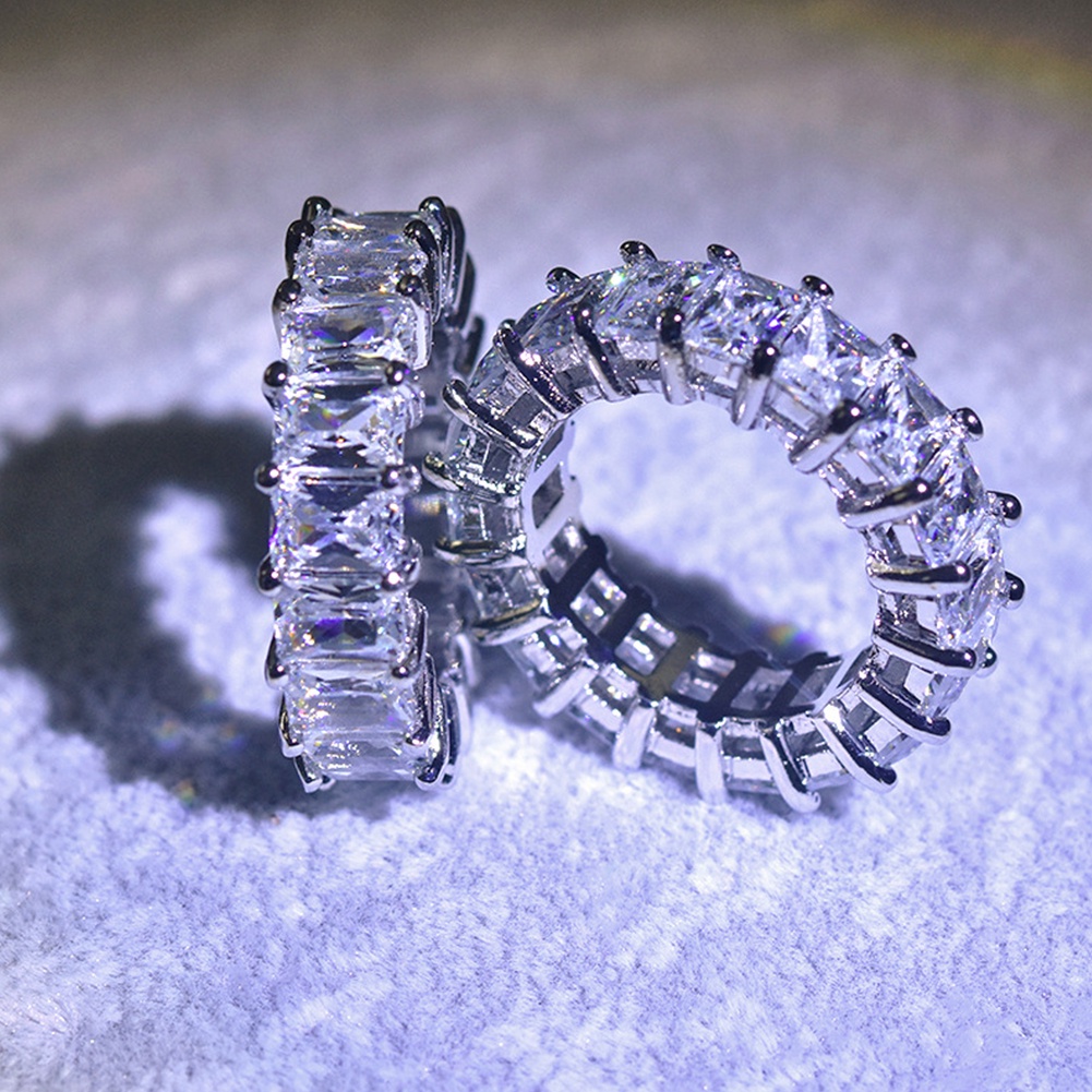 Hu Hu Hu Hu Hu Alat Bantu Pasang Kacamata♡ Cincin Pernikahanpertunangan Hias Kristal Berlian Imitasi Mewah Berkilau Untuk Wanita