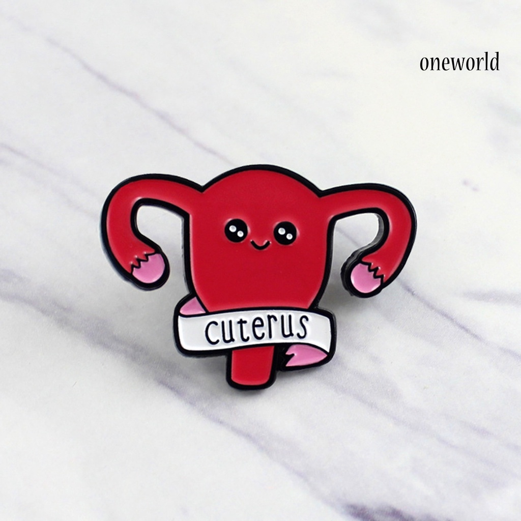 OW@ Cartoon Uterus Shape Enamel Brooch Pin Clothing Jeans Jacket Badge Breast Pin Decor