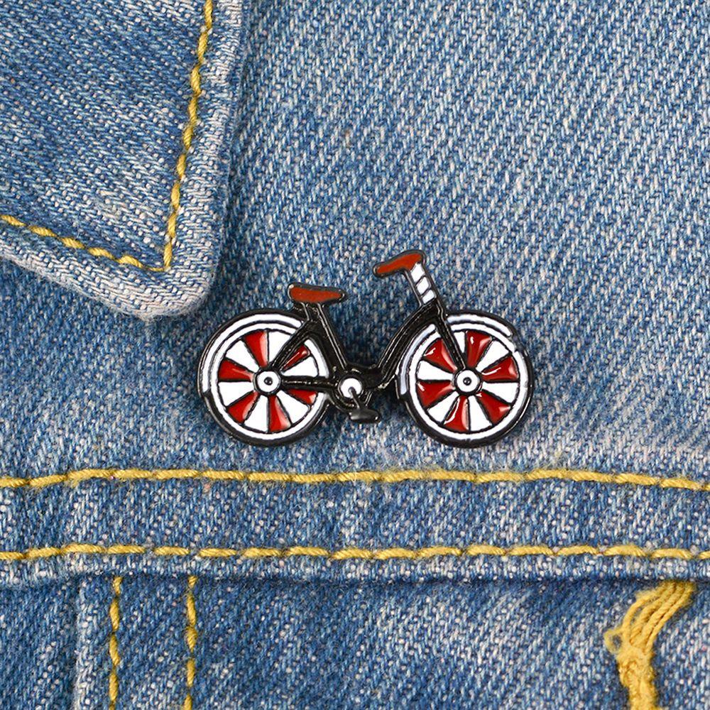 Lanfy I Love My Merah Sepeda Pin Kartun Gaya Vintage Enamel Pin Perhiasan Alloy Biker Hadiah Pengendara Sepeda Lencana