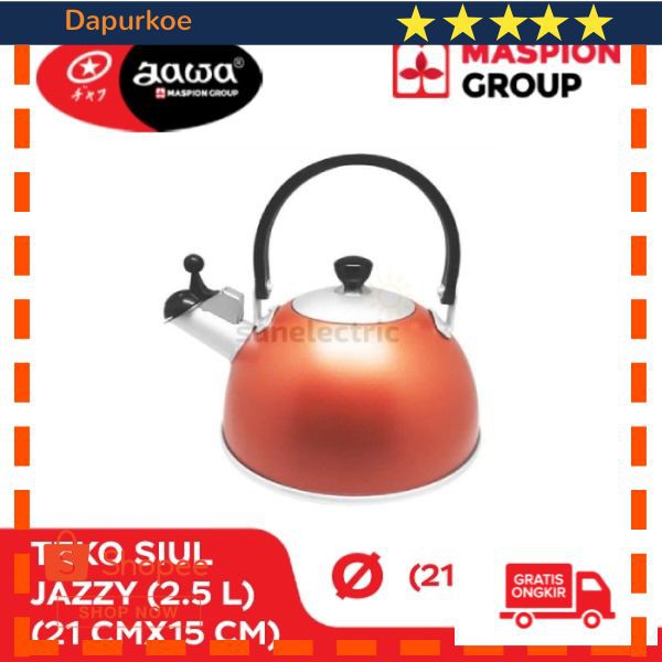 Grosir Maspion Teko Siul 25 Liter Jazzy/Teko Masak Bunyi Siul - Multi Colour Keren
