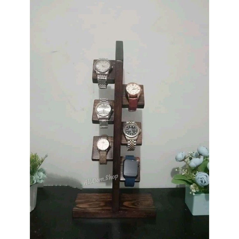 Jual Rak Jam Tangan / Stand Jam Tangan Kayu Modern / Display Tatakan