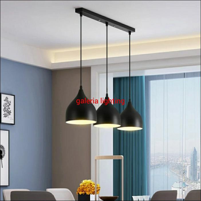 LAMPU GANTUNG MINIMALIS MEJA MAKAN,RUANG TAMU TIPE CD1994/3L - BASE PANJANG, 17X20