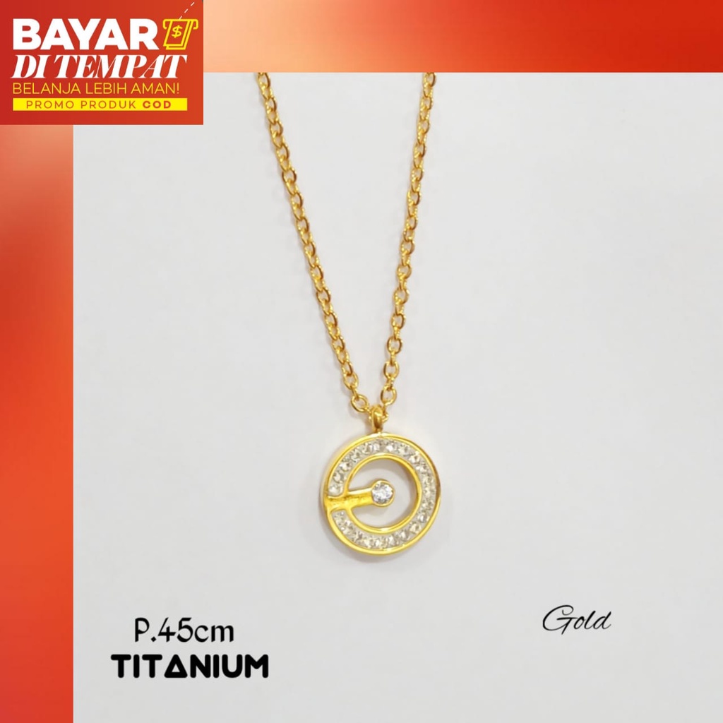 Kalung TITANIUM Logo Brand Terbaru Elegan Anti Karat Dan Tidak Luntur