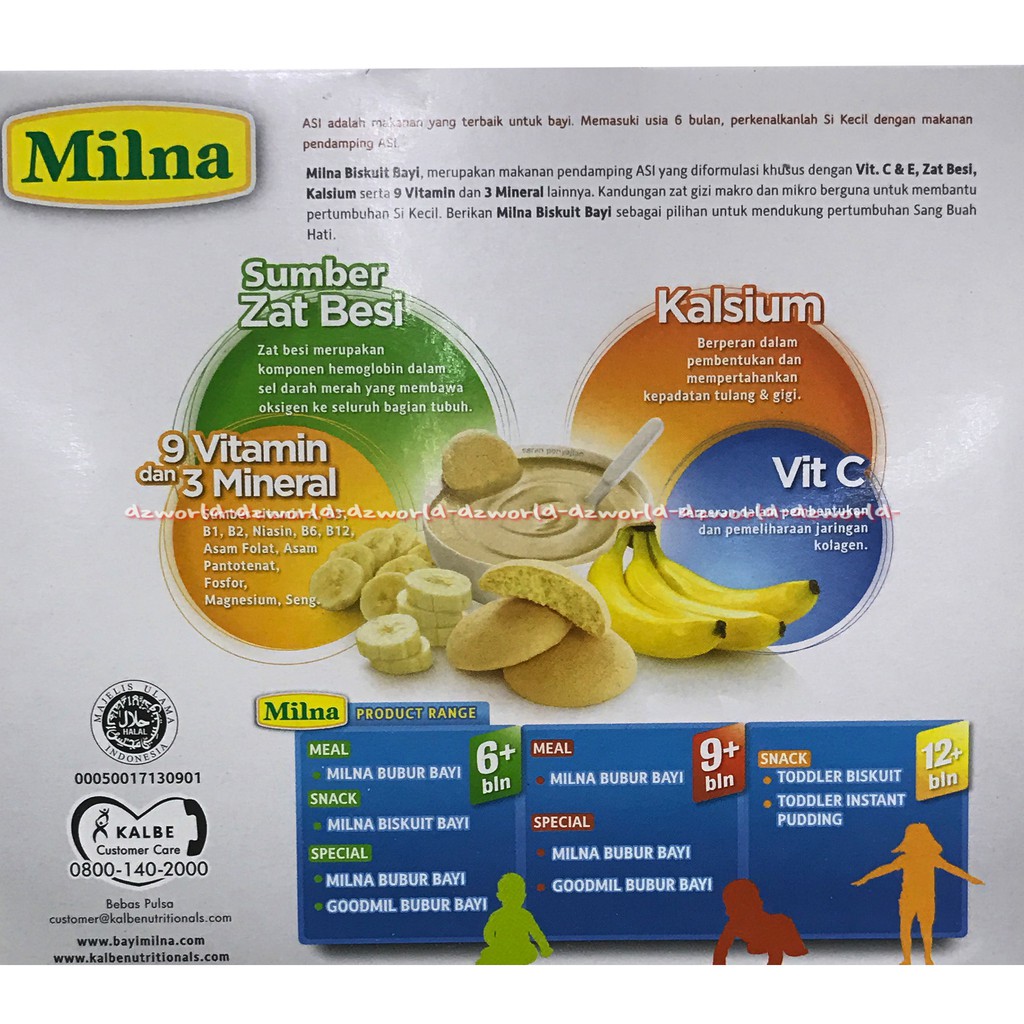 Milna Biskuit Bayi Instan Pisang Biskuit Rasa Banana 130gr