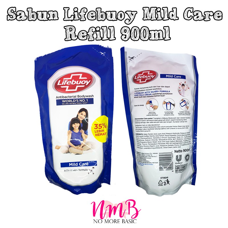 Lifebuoy Sabun Cair Refill Sachet 825ml - Mild Care / Total 10