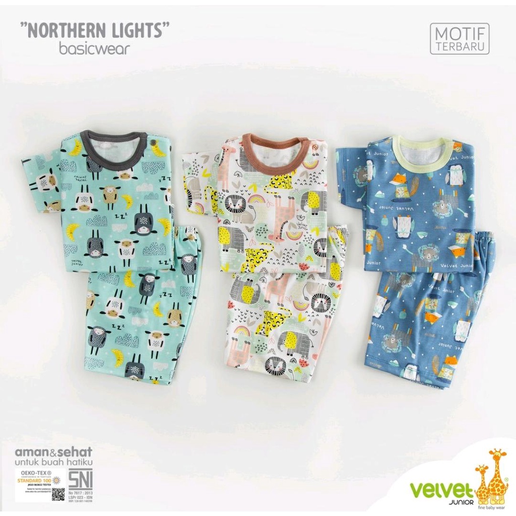 VELVET JUNIOR SETELAN BAYI MOTIF NORTHERN LIGHTS / SETELAN BAYI