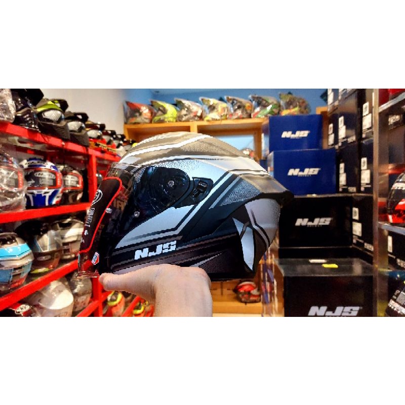 HELM NJS KAIROZ ZENITH 2 VISOR-Black doff silver