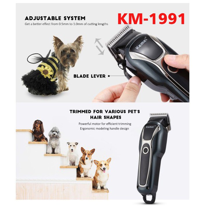 ORIGINAL KEMEI KM1991 PET CLIPPER RECHARGEABLE PET Shaving Machine KM 1991