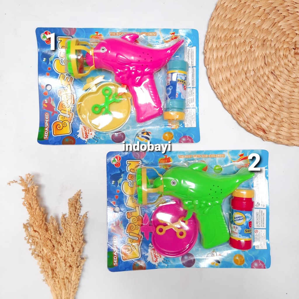 INDOBAYI Mainan Tembak Gelembung Ikan, Tidak termasuk baterai