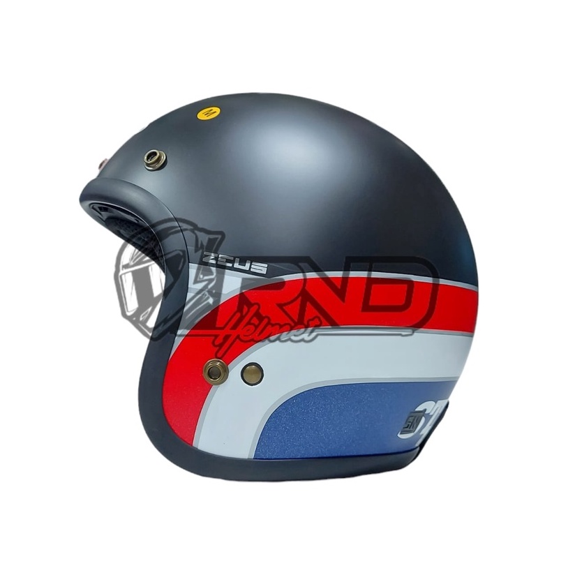 Helm Zeus 385C Retro Motif K63 Classic Helm Retro Hitam Doff-1