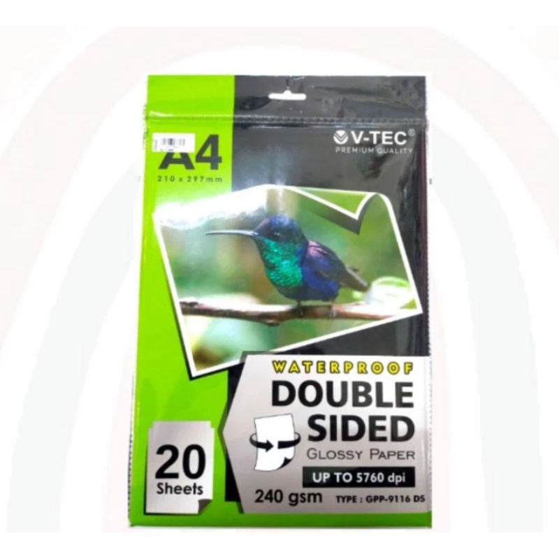 

V-tec waterproof photo paper doubel side A4 GPP-9116